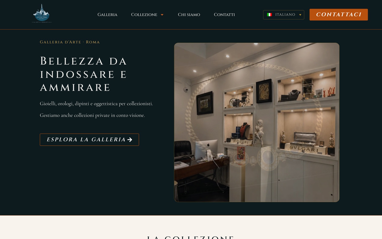 La homepage di AnticArt Roma